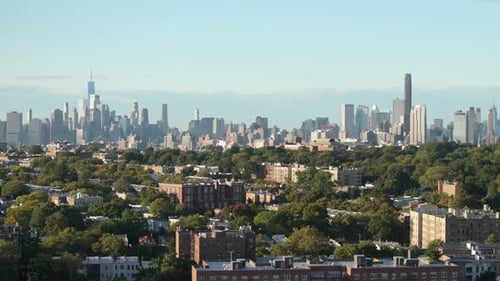 Establishing shot of The New York City skyline