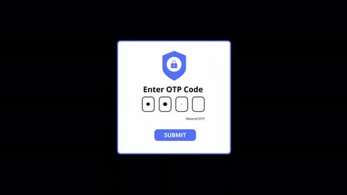 Animation 4K de vérification du code OTP sur Alpha
