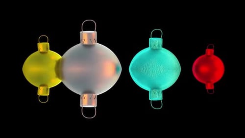 Animación 3D de adornos de Navidad y Año Nuevo