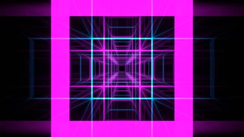 Cyan And Pink Abstract Squares Moving Background Vj Loop In HD