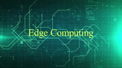 Edge Computing Word On Technology Background