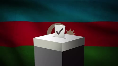 Casting vote into the ballot box during Azerbaijan election