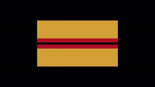 Geneva Collection: Red and yellow horizontal linear elements shift towards top and bottom to reveal