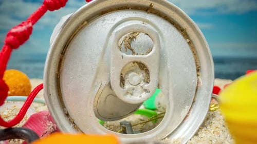 A Beach Filling Up with Trash