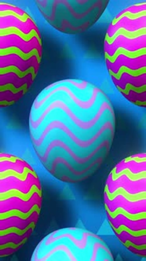 Animated Abstract Easter Eggs Vertical Loop Background