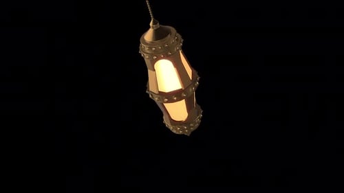 Lanterne de Ramadan dorée arabe, chaîne Alpha