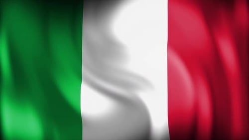 Waving Italian Flag Animation Loop Background