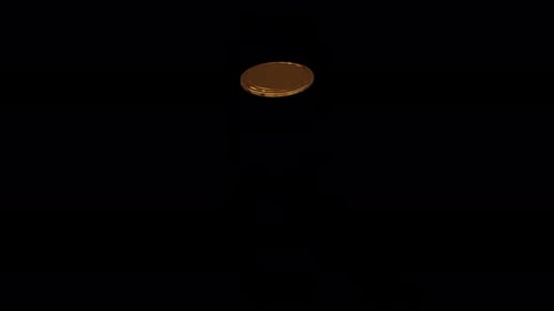 Spinning Gold Coin Flipping Animation Loop