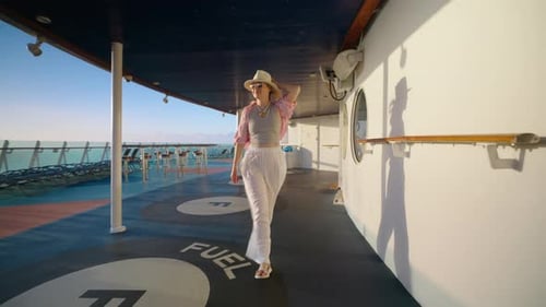Enjoy a Stylish Walk on a Beautiful Cruise Deck in the Sunny Paradise