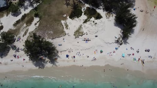 4K cinematic drone shot revealing the town of Kailua in Oahu from Kailua Beach. This shot was filmed