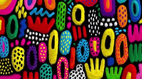 Cette courte animation présente des formes abstraites lumineuses dessinées à la main formant des motifs vivants.