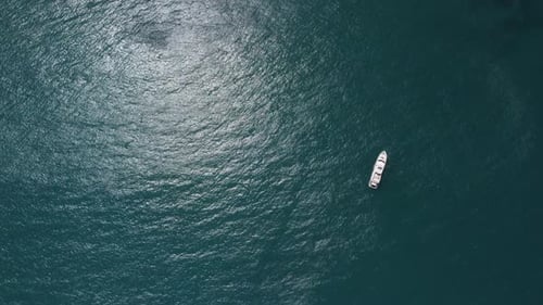 Aerial Yacht on Calm Sea