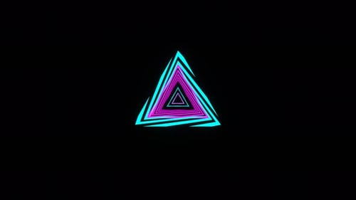 Cyan And Pink Curved Triangle Background Vj Loop In 4K