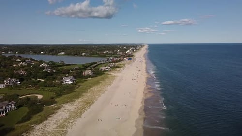 Aerial View of East Hampton Main Beach Long Island New York