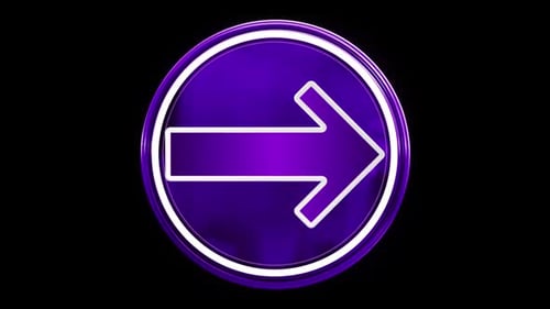 Animated 3D Glossy Purple Arrow Icon