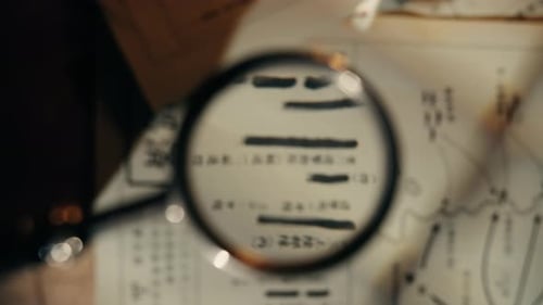 Magnified Text on Historical Japanese Documents