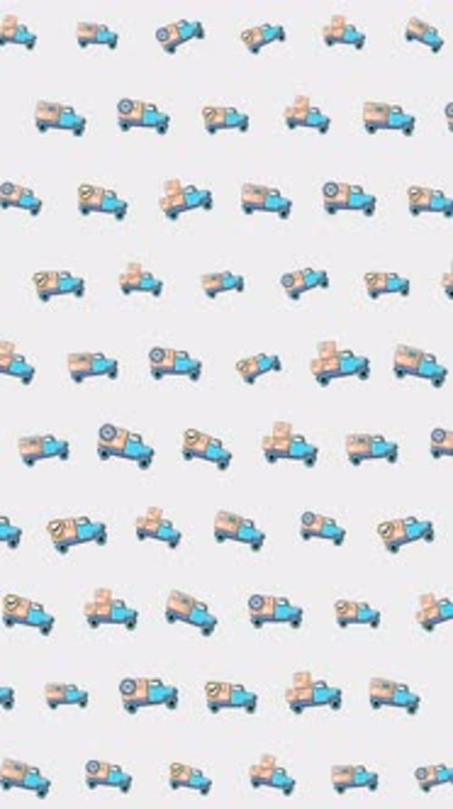 Modern Animated Delivery Truck Seamless Pattern Background