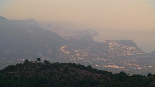 Town Located on the Mountain Slopes in Spain