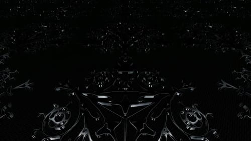 Futuristic Dark Metallic Geometric Abstract Pattern Loop
