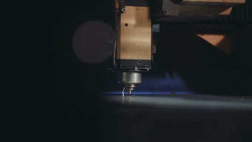 CNC Laser Cutting of Flat Sheet Metal Steel Material on a Lathe