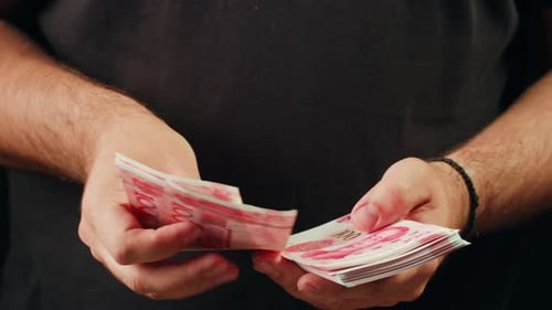 Detailed Close Up of 100 Yuan the Chinese Currency 100 Renminbi the Highest Denomination of China's