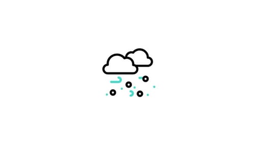 Animated Weather Icon: Clouds, Wind, and Snow