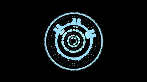 Coleção de interfaces: loop principal contínuo de cintilação de elementos em um portal no centro em um escuro