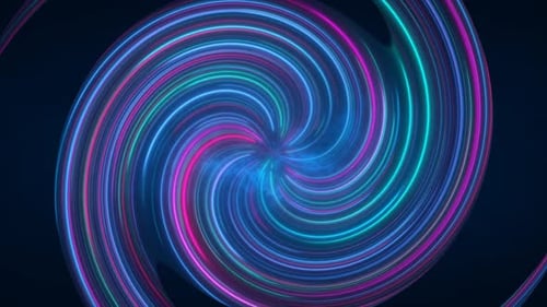 Abstract Neon Light Spiral Loop Background