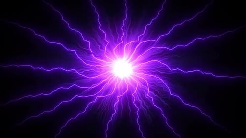 Dynamic Neon Energy Burst: High Voltage Electric Shockwave with Fractal Lightning and Plasma Surge