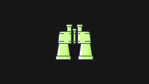 Flat Design Binoculars Animation for Exploration and Discovery