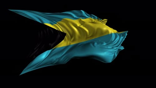 Realistic Waving Flag of The Bahamas