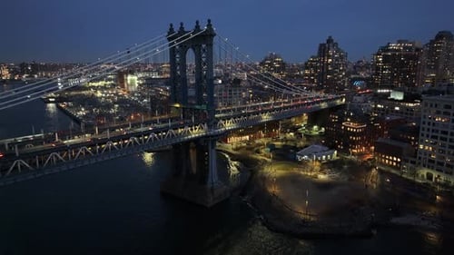 Brooklyn Bridge At Manhattan In New York United States.