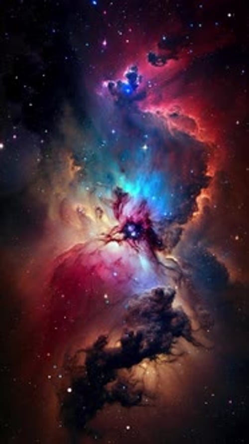 Vibrant Space Nebula Background with Twinkling Stars