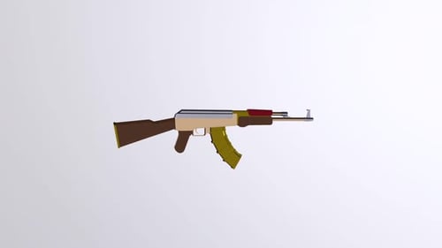Akm Rifle 3d object rotating loop