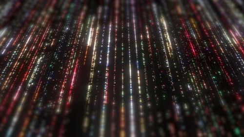 Abstract Falling Glittering Particles Digital Rain Background