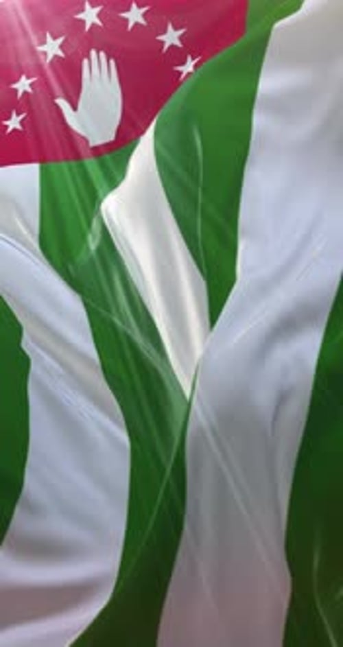 Abkhazia Flag Waving Realistic Animation Vertical Video