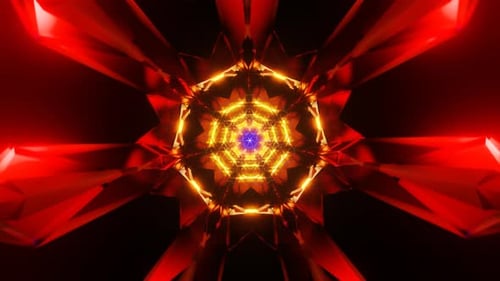 Neon Glow From Pulsating Shapes Creating a Vibrant VJ Backdrop