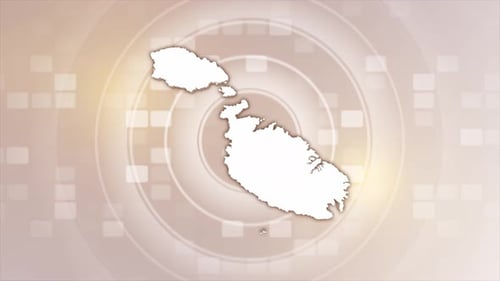 Animated Malta Map Reveal with Geometric Background