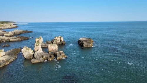 aerial sea rocks
