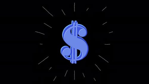 Shining Dollar Sign Modern Financial Icon Animation