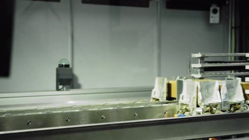 Emballages sur la chaîne de montage mis en boîte via une machine d'emballage automatisée