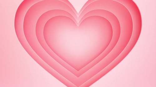 Modern Pink Love Heart Expanding Background Animation