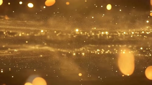 Luxury Golden Particle Flow Background with Bokeh Effect