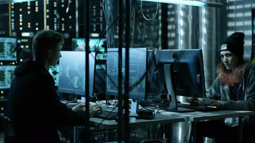 Group of Teenage Hackers Attacking Cyber Security Servers from Their Underground Hideout. Place Has