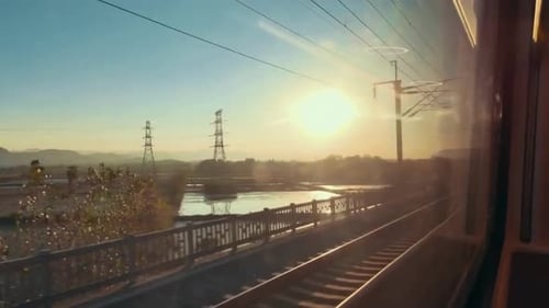 Outside View of Train Window, 4K Shot