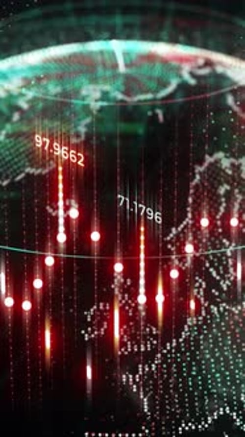 Futuristic Digital Globe with Data Network Animation