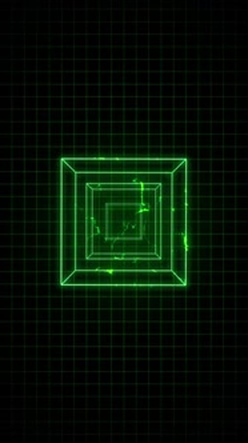 Green Retro Computer Graphics Cube