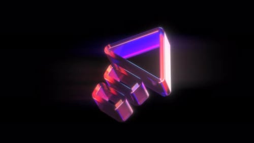 Abstract Neon Glowing Arrow Icon Loop