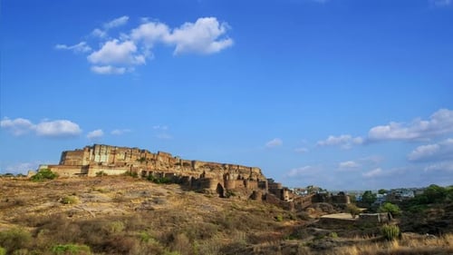 Time lapse of Mehrangarh fort at Jodhpur Rajastan India.