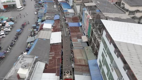 Train Market in Thailand